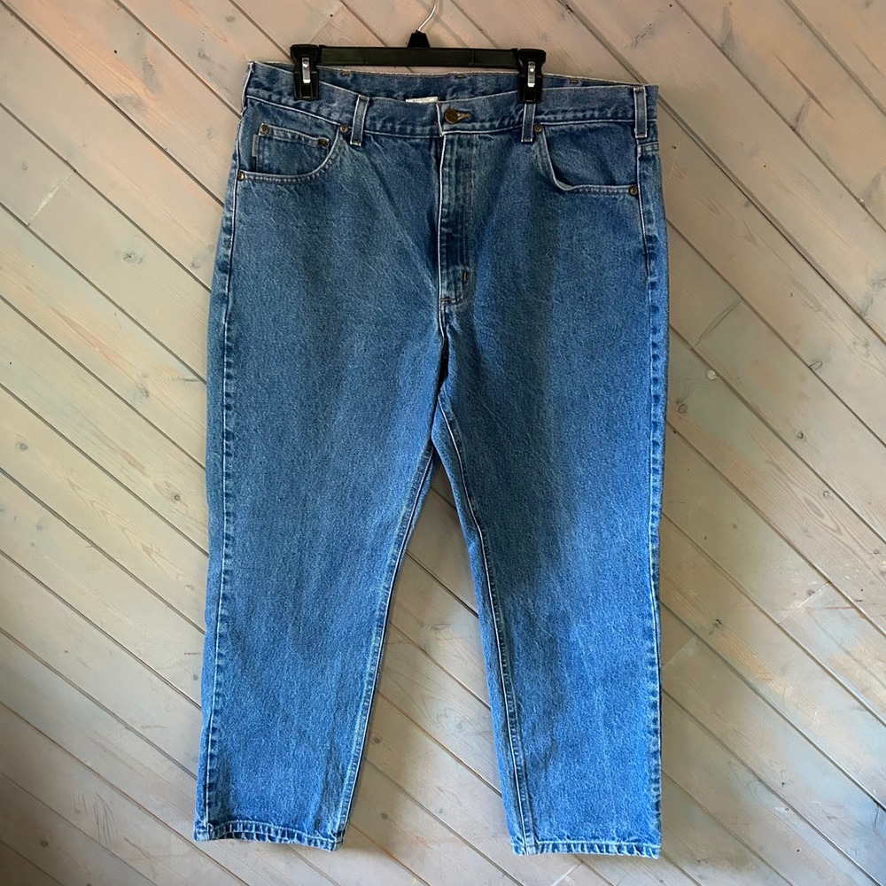 Carhartt B18 DST Mens Traditional Fit Straight Leg Jeans Dark Stone 40x30‎